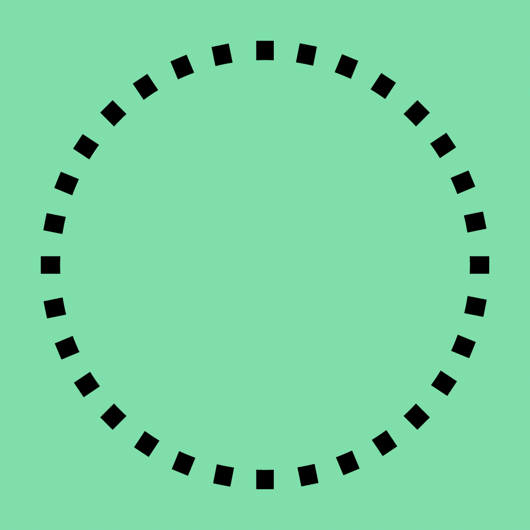 7 graphic circles transitioning one after the others